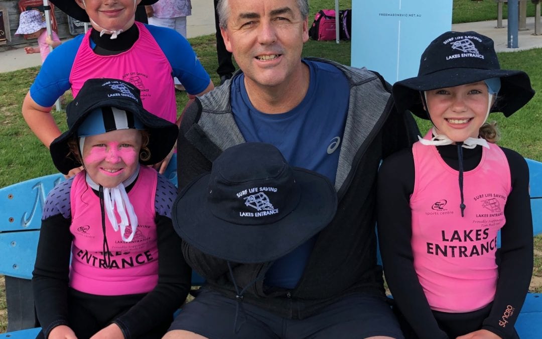 CHESTER DONATES HATS TO LAKES ENTRANCE NIPPERS